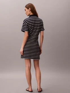 Calvin Klein Gestreiftes Polokleid aus Baumwollpiqué^Damen Kleider & Röcke
