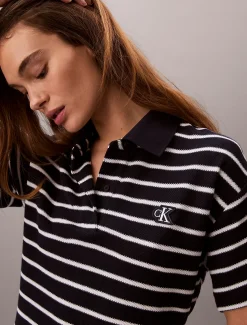 Calvin Klein Gestreiftes Polokleid aus Baumwollpiqué^Damen Kleider & Röcke