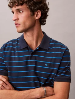 Calvin Klein Gestreiftes Poloshirt aus Piqué^Herren Hemden & Poloshirts