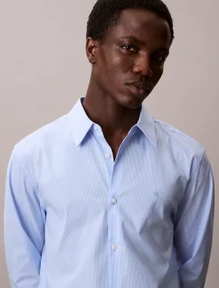 Calvin Klein Gestreiftes Slim Fit Hemd aus Stretch-Baumwolle^Herren Hemden & Poloshirts