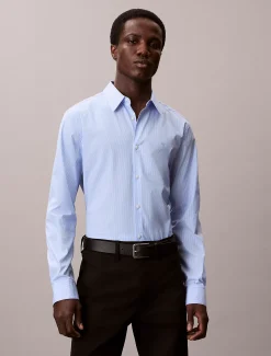 Calvin Klein Gestreiftes Slim Fit Hemd aus Stretch-Baumwolle^Herren Hemden & Poloshirts