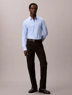 Calvin Klein Gestreiftes Slim Fit Hemd aus Stretch-Baumwolle^Herren Hemden & Poloshirts