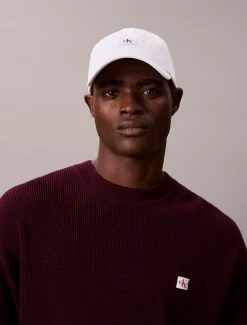 Calvin Klein Gewebte Kappe mit Monogramm-Aufnäher^Herren Kappen & MützenFrisch Eingetroffen