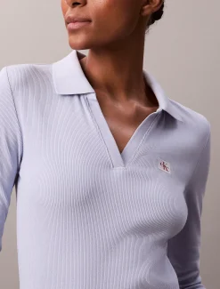 Calvin Klein Gewebtes geripptes Midikleid mit Monologo^Damen Kleider & Röcke