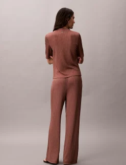 Calvin Klein Glänzende gerippte Hose zum Reinschlüpfen^Damen Hosen & Shorts