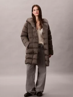 Calvin Klein Glänzende Wickel-Steppjacke^Damen Stepp Jacken|JackenFrisch Eingetroffen