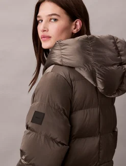 Calvin Klein Glänzende Wickel-Steppjacke^Damen Stepp Jacken|JackenFrisch Eingetroffen