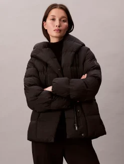 Calvin Klein Glänzende Wickel-Steppjacke^Damen Stepp Jacken|JackenFrisch Eingetroffen