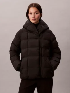 Calvin Klein Glänzende Wickel-Steppjacke^Damen Stepp Jacken|JackenFrisch Eingetroffen