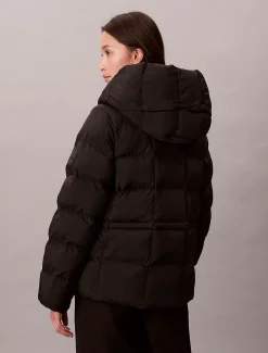 Calvin Klein Glänzende Wickel-Steppjacke^Damen Stepp Jacken|JackenFrisch Eingetroffen