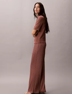 Calvin Klein Glänzendes, geripptes Stehkragen-Top^Damen T-shirts & Tops