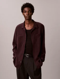 Calvin Klein Glänzendes, lässiges Hemd mit Camp-Kragen^Herren Hemden & Poloshirts