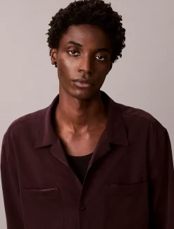 Calvin Klein Glänzendes, lässiges Hemd mit Camp-Kragen^Herren Hemden & Poloshirts