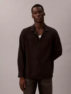 Calvin Klein Glänzendes, lässiges Hemd mit Camp-Kragen^Herren Hemden & Poloshirts