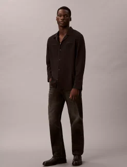 Calvin Klein Glänzendes, lässiges Hemd mit Camp-Kragen^Herren Hemden & Poloshirts