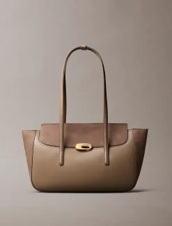 Calvin Klein Gravierte Tote Bag mit gebürsteter Klappe aus Wildleder^Damen Tote Bags|Taschen