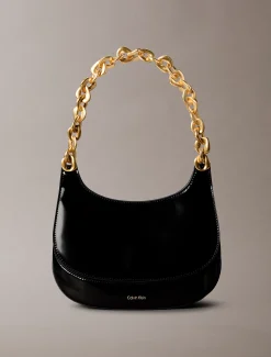 Calvin Klein Gravierte Umhängetasche mit Kettenriemen^Damen SchultertaschenFrisch Eingetroffen|Taschen