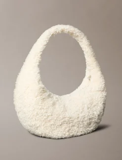 Calvin Klein Große Schultertasche aus Sherpa-Material^Damen Umhängetaschen|SchultertaschenFrisch Eingetroffen