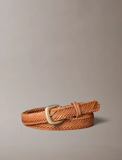 Calvin Klein Gürtel aus geflochtenem Leder mit auffälliger Schnalle^Damen Gürtel