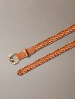 Calvin Klein Gürtel aus geflochtenem Leder mit auffälliger Schnalle^Damen Gürtel