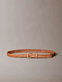 Calvin Klein Gürtel aus geflochtenem Leder mit auffälliger Schnalle^Damen Gürtel