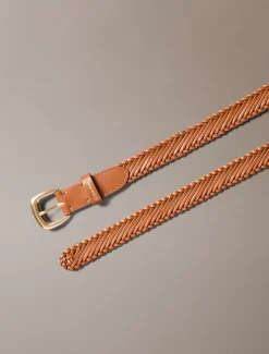 Calvin Klein Gürtel aus geflochtenem Leder mit auffälliger Schnalle^Damen Gürtel