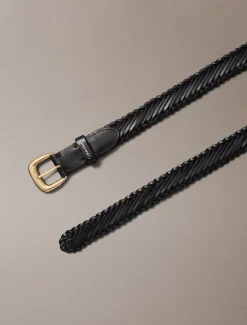 Calvin Klein Gürtel aus geflochtenem Leder mit auffälliger Schnalle^Damen Gürtel