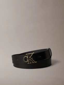Calvin Klein Gürtel aus Vollnarbenleder mit Logo und Koppelschnalle^Damen Gürtel