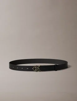 Calvin Klein Gürtel aus Vollnarbenleder mit Logo und Koppelschnalle^Damen Gürtel