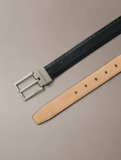 Calvin Klein Gürtel mit Kroko-Prägung und quadratischer Schnalle^Herren Gürtel