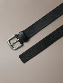 Calvin Klein Gürtel mit runder Schnalle aus genarbtem Leder^Herren Gürtel