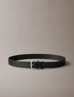 Calvin Klein Gürtel mit runder Schnalle aus genarbtem Leder^Herren Gürtel