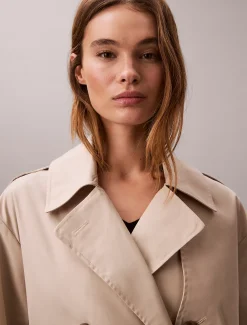Calvin Klein Halblanger Trench Coat aus Baumwoll-Mix^Damen Mäntel