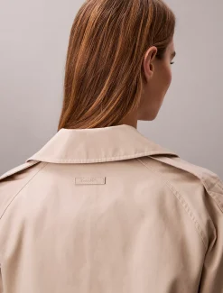 Calvin Klein Halblanger Trench Coat aus Baumwoll-Mix^Damen Mäntel