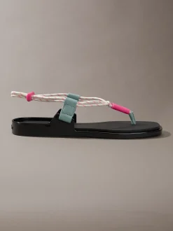 Calvin Klein Harper - Zehentrenner-Sandalen mit Seilriemen^Damen Slippers|SandalenFrisch Eingetroffen