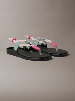 Calvin Klein Harper - Zehentrenner-Sandalen mit Seilriemen^Damen Slippers|SandalenFrisch Eingetroffen