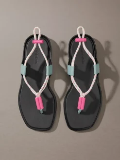 Calvin Klein Harper - Zehentrenner-Sandalen mit Seilriemen^Damen Slippers|SandalenFrisch Eingetroffen