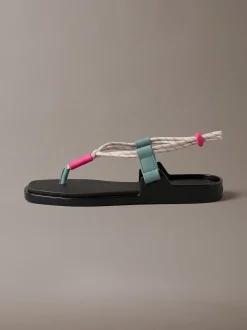 Calvin Klein Harper - Zehentrenner-Sandalen mit Seilriemen^Damen Slippers|SandalenFrisch Eingetroffen