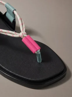 Calvin Klein Harper - Zehentrenner-Sandalen mit Seilriemen^Damen Slippers|SandalenFrisch Eingetroffen