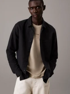 Calvin Klein Hemd aus Baumwolle und Leinen^Herren Hemden & Poloshirts