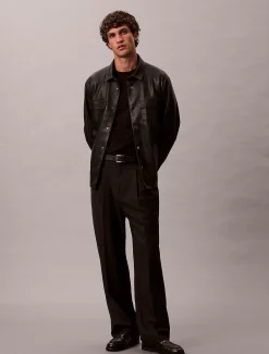 Calvin Klein Hemdjacke aus Kunstleder^Herren JackenFrisch Eingetroffen