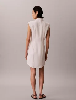 Calvin Klein Hemdkleid aus weichem Leinen und Lyocell^Damen Kleider & Röcke