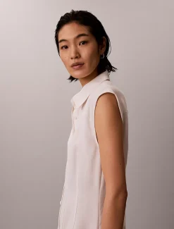 Calvin Klein Hemdkleid aus weichem Leinen und Lyocell^Damen Kleider & Röcke