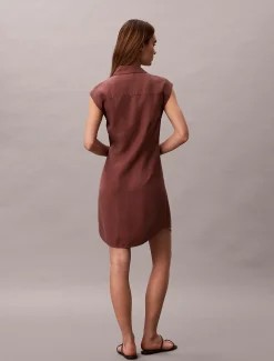 Calvin Klein Hemdkleid aus weichem Leinen und Lyocell^Damen Kleider & Röcke