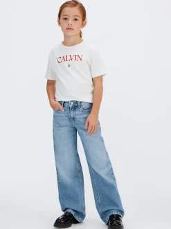 Calvin Klein High Rise Wide Leg Jeans^Kinder Hosen & Shorts|Kleidung