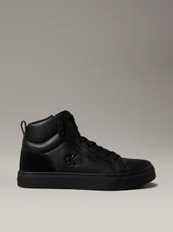 Calvin Klein High Top Sneakers aus Leder mit Reißverschluss^Herren SneakerFrisch Eingetroffen