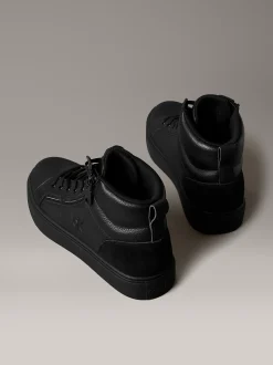 Calvin Klein High Top Sneakers aus Leder mit Reißverschluss^Herren SneakerFrisch Eingetroffen