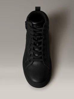 Calvin Klein High Top Sneakers aus Leder mit Reißverschluss^Herren SneakerFrisch Eingetroffen
