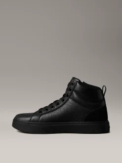 Calvin Klein High Top Sneakers aus Leder mit Reißverschluss^Herren SneakerFrisch Eingetroffen