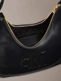Calvin Klein Hobo-Halbmond-Tasche mit weichem Griff und Logo^Damen SchultertaschenFrisch Eingetroffen|Taschen
